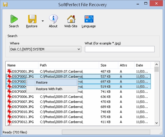11. SoftPerfect File Recovery