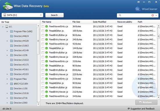 9. Wise Data Recovery